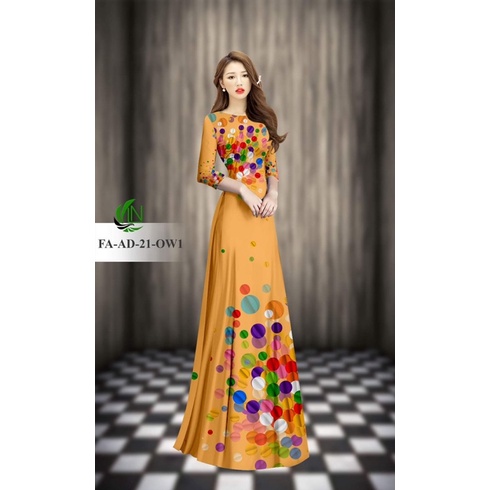 Vải may áo dài in 3D xinh.Có clip vải thật