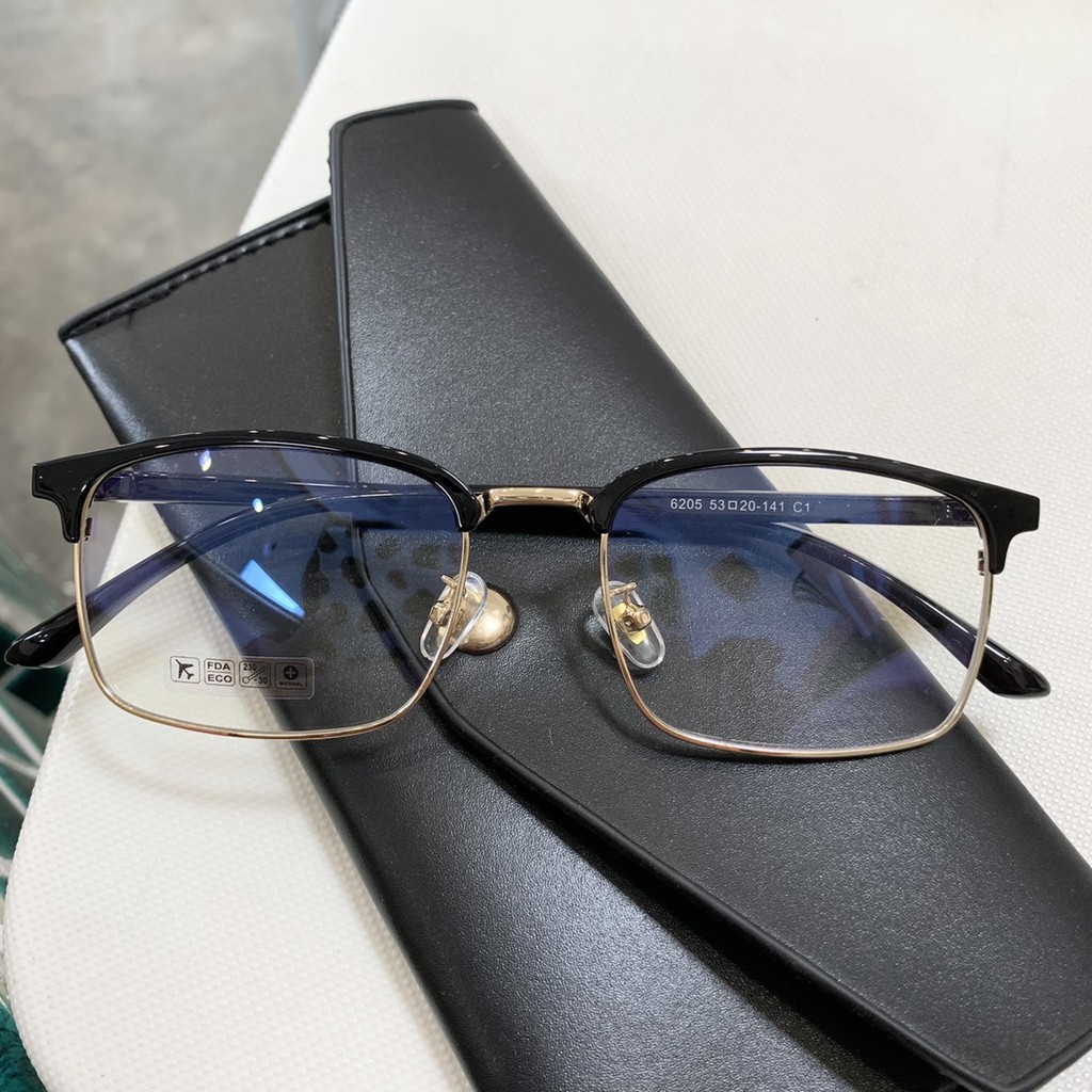 Gọng kính dáng vuông cắt vành nhựa dẻo cho nam nữ - 2723