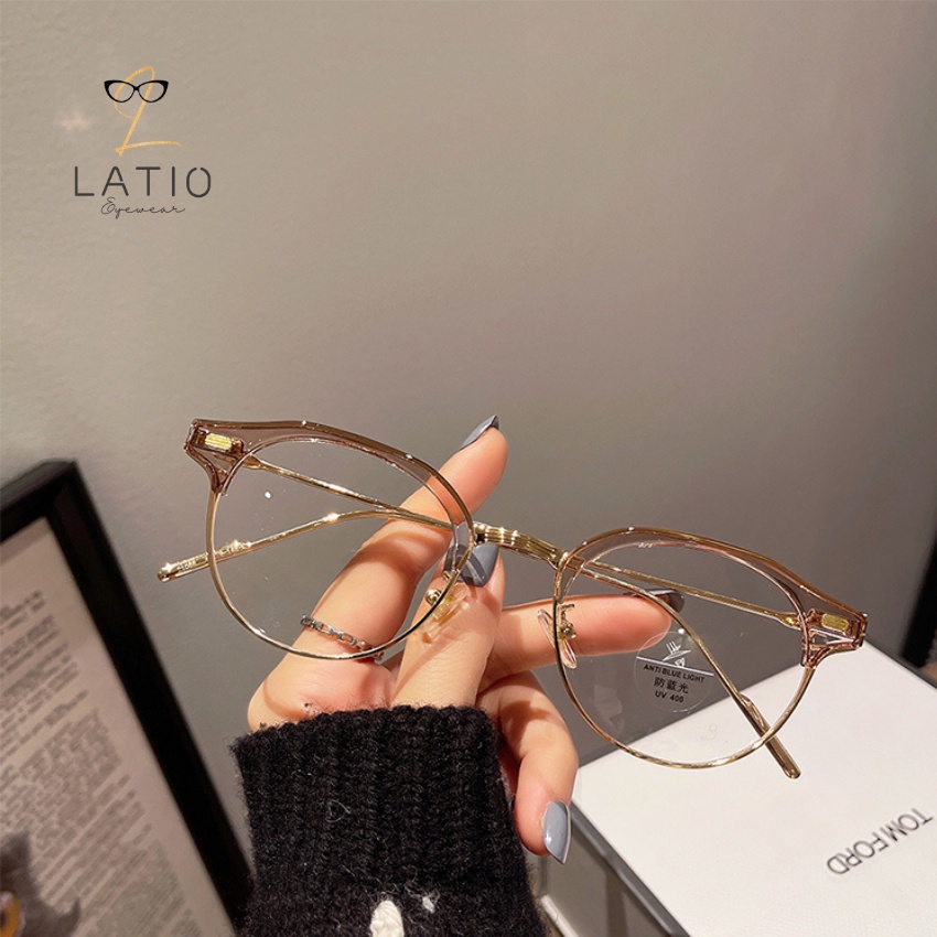 Mắt kính nữ LATIO cao cấp 2023 kính được thiết kế bọc nửa gọng tinh tế cùng với tone màu đẹp thời trang - KM92