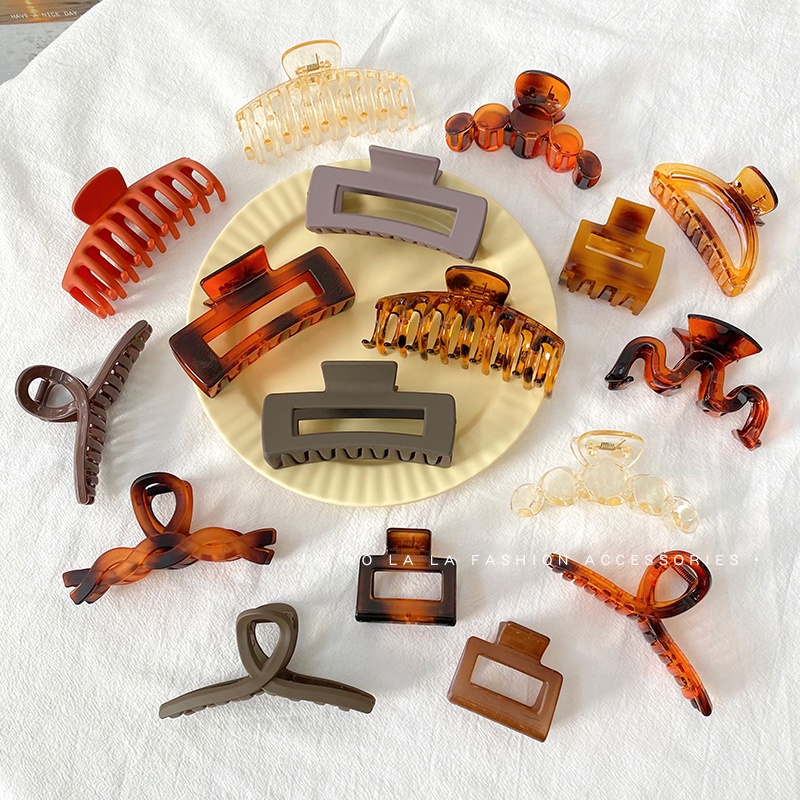 Kẹp tóc hình cá mập bằng Acrylic cỡ lớn phong cách Hàn Quốc mới