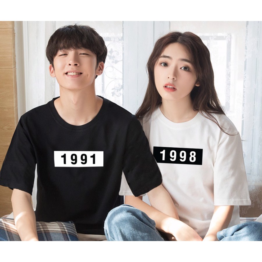 Áo Đôi Nam Nữ Unisex Đẹp In Năm Sinh Theo Yêu Cầu Hot Trend