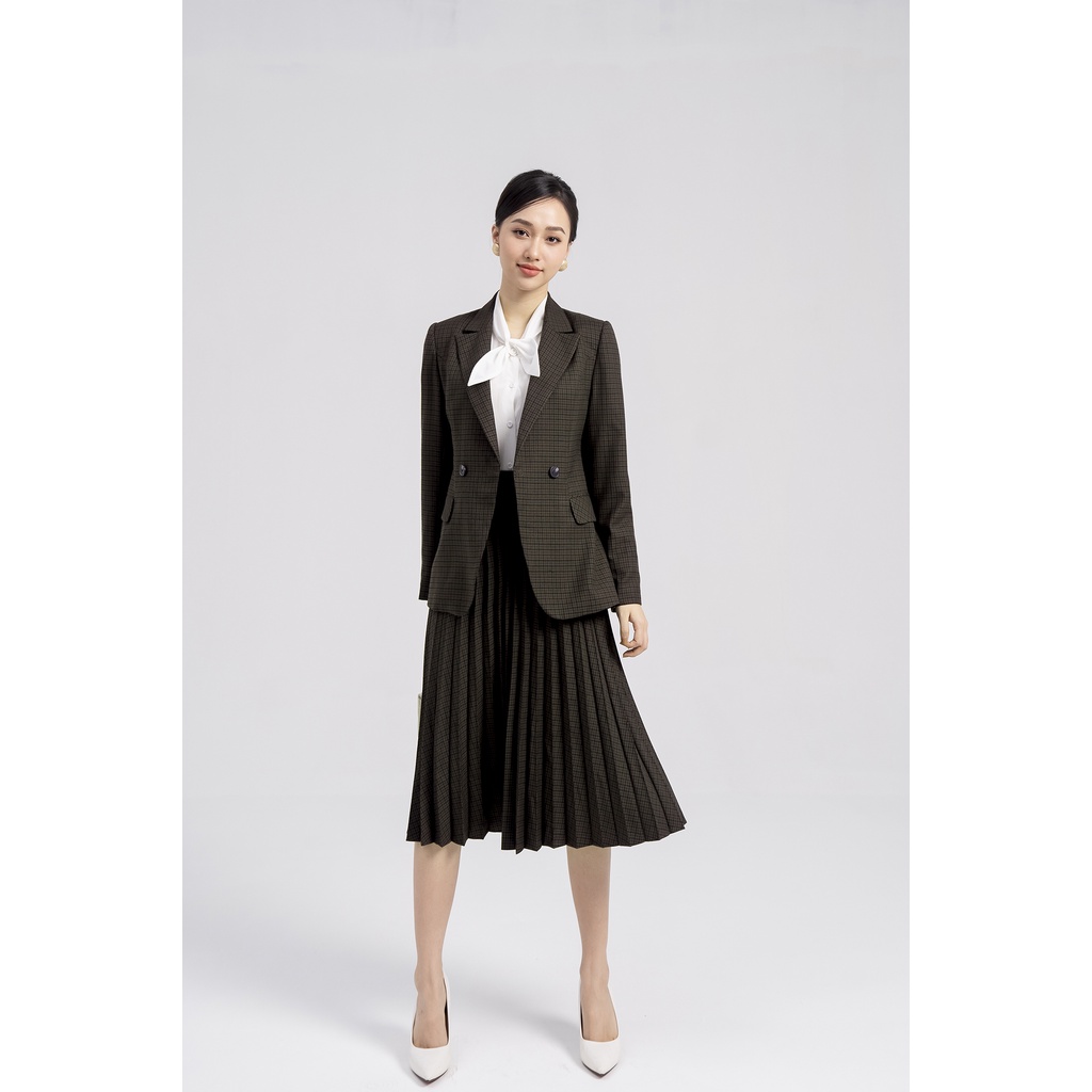 [Mã LT200 giảm 200K đơn 699K] Áo blazer kẻ nữ tay dài Eva de Eva 21ABLE024D