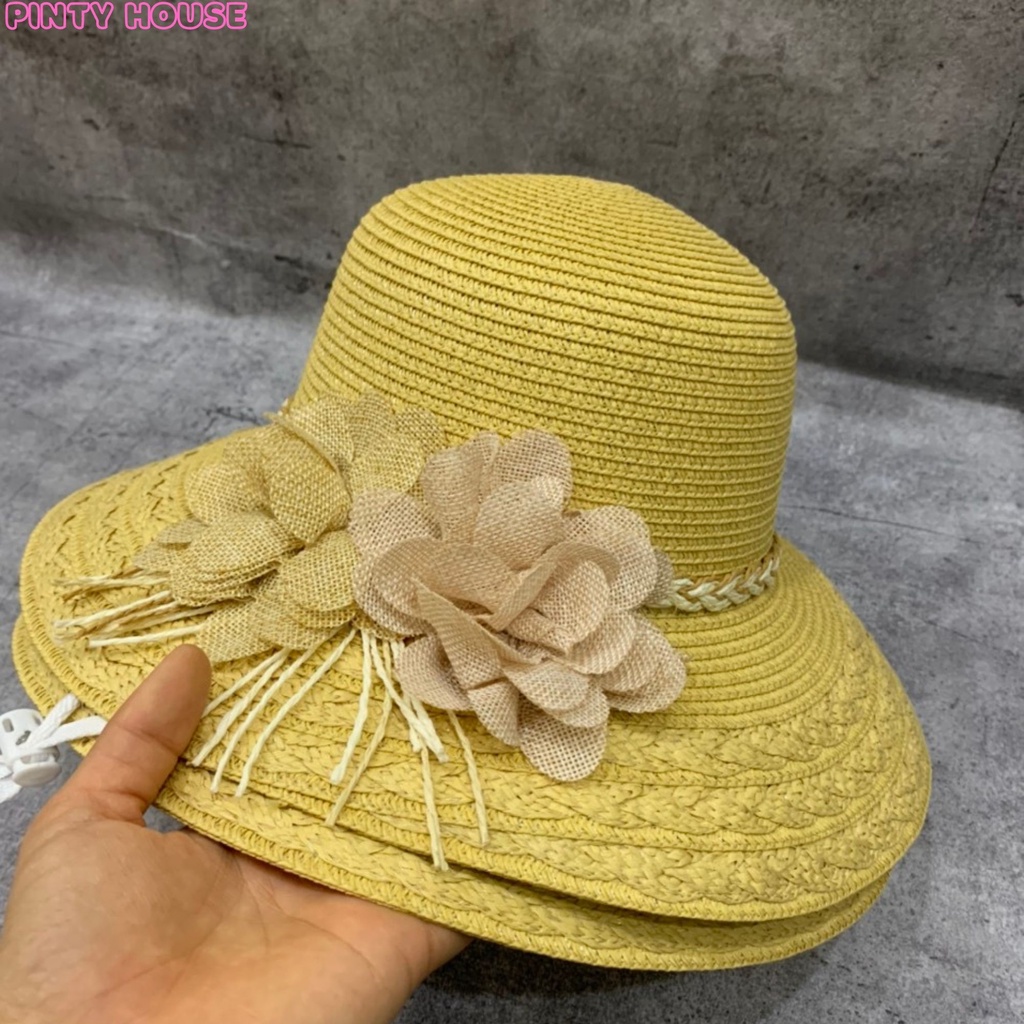 Nón đi biển ,Mũ phớt vành rộng làm cao cấp làm từ cói phong cách thời trang biển