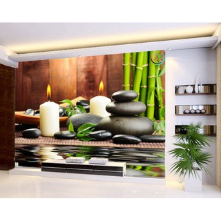 Tranh dán tường Spa 3D khổ lớn - Vải lụa (kích thước theo yêu cầu)