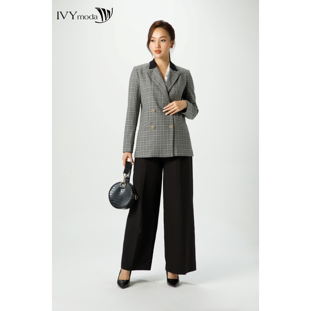 Áo khoác blazer nữ kẻ ngang hông IVY moda MS 67B9144 | BigBuy360 - bigbuy360.vn