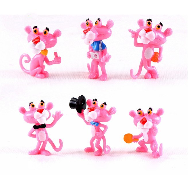 Mô hình Chú Báo hồng Pink Panther trang trí tiểu cảnh, móc chìa khóa, DIY