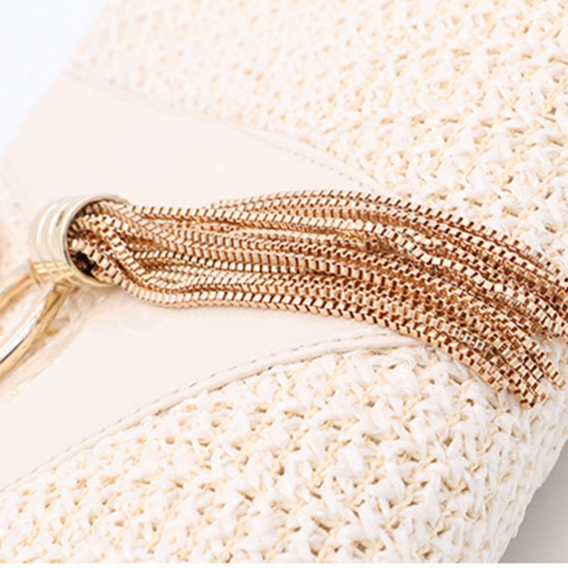 Túi Xách Đeo Chéo Bằng Rơm Phối Tua Rua Thời Trang Dự Tiệc