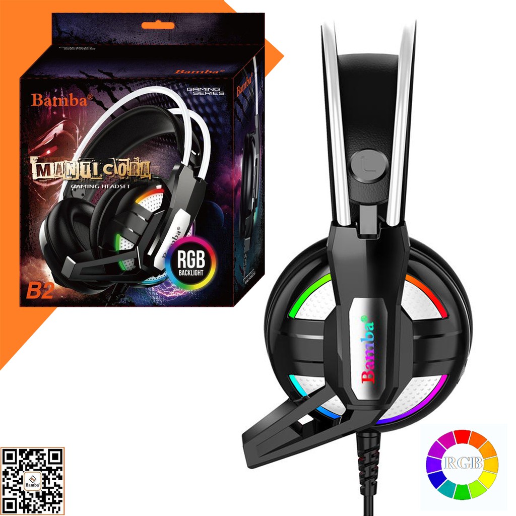 TAI NGHE CHỤP TAY CHUYÊN GAME BAMBA B2( CHUYÊN GAME) LED RGB