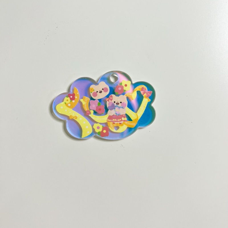 Peach Blank laser acrylic DIY round key ring pendant