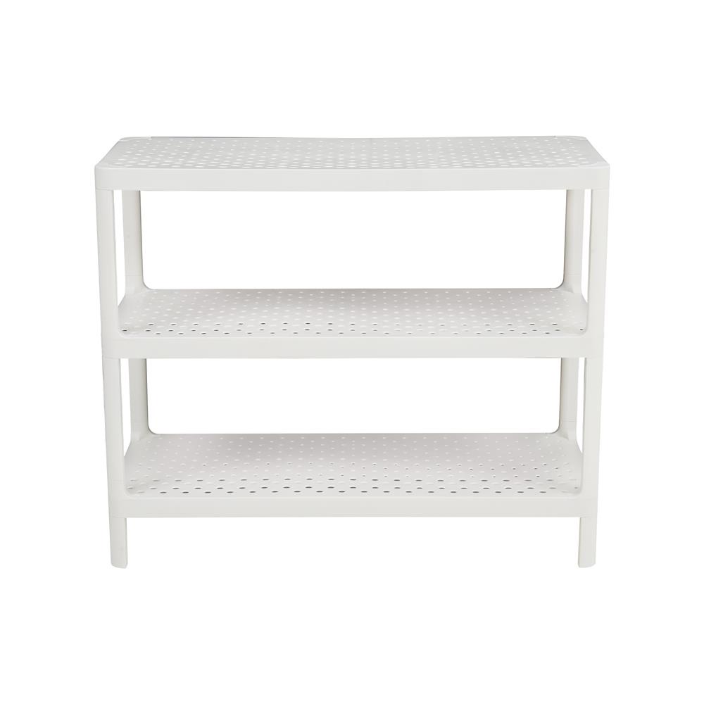 HomeBase STACKO Kệ để giày 3 tầng bằng nhựa MONO Thái Lan W70xH57.9xD30cm màu trắng