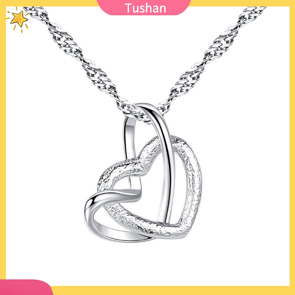 Dây chuyền mặt 2 hình trái tim thời trang cho nữ