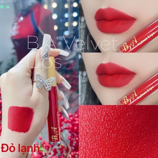 [ Đỏ Lạnh ] son hữu cơ không chì B.A lipstick tặng kèm ủ môi thảo mộc