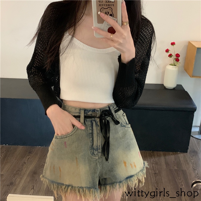 Wittygirls_ Shop | Áo Khoác Cardigan Dệt Kim Tay Dài Dáng Rộng Thời Trang Mùa Thu Cho Nữ