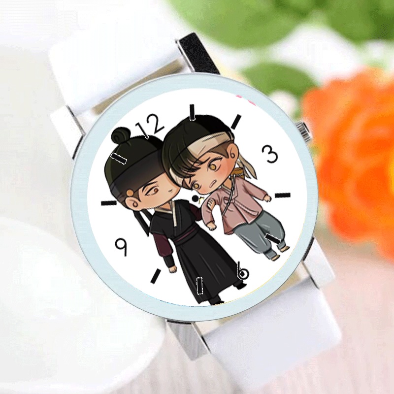 Đồng hồ đeo tay nam nữ in hình Anya ver đen trắng Spy x Family Gia đình điệp viên anime chibi xinh xắn