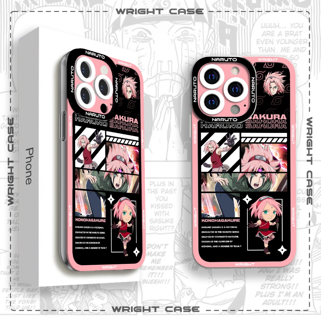 Ốp lưng iphone cạnh vuông Sakura 2 Naruto Anime 6plus/7/8/8plus/x/xs/11/12/pro/max/plus/promax