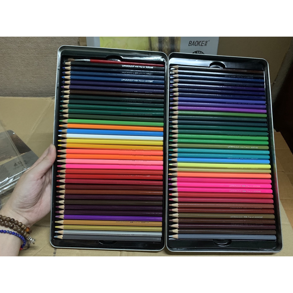 🔹 Bộ Bút Chì Màu Hộp Thiếc Baoke PW 12/24/48/72 màu.