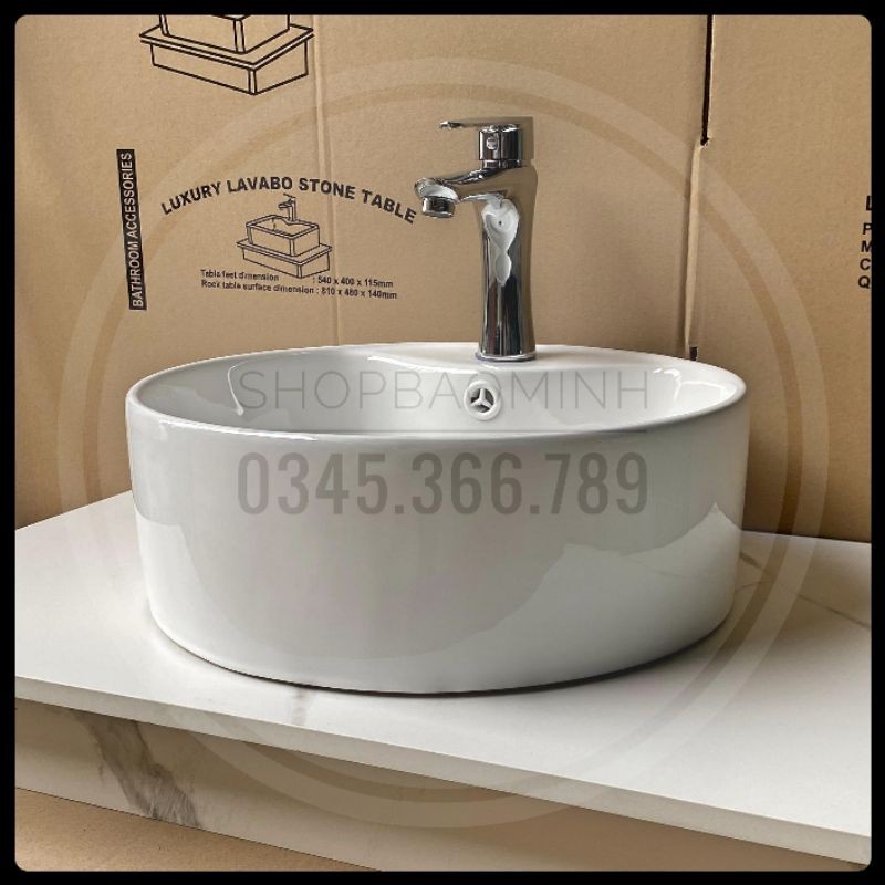 Chậu rửa mặt - Lavabo tròn đặt bàn 608