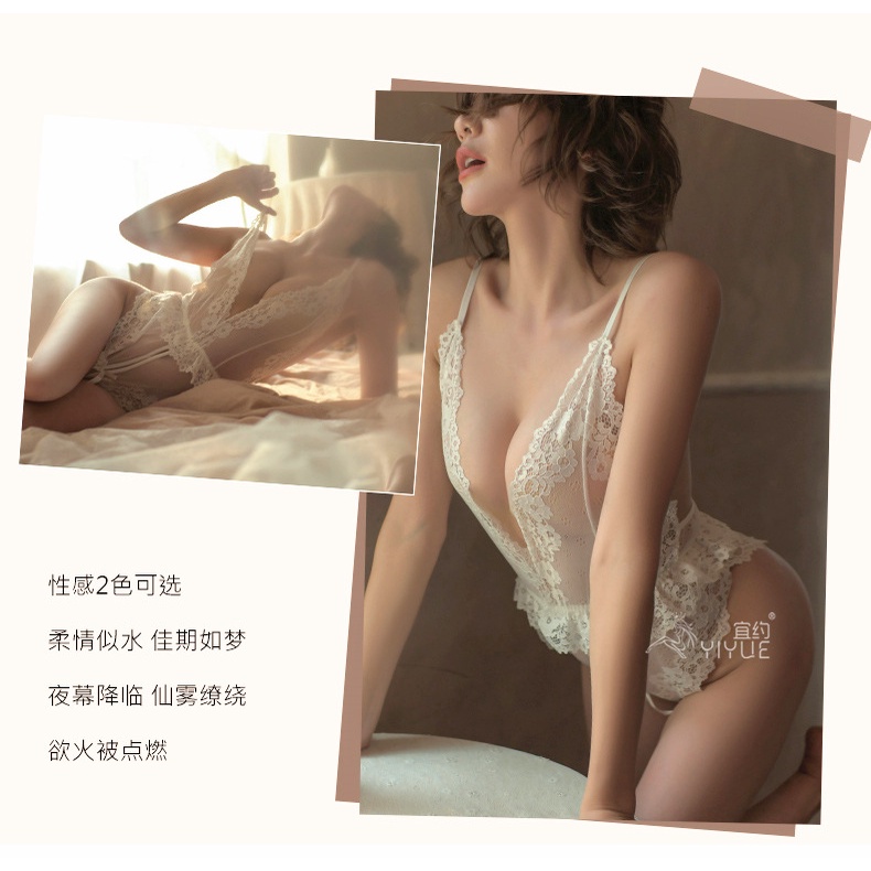 Bộ Đồ Ngủ Liền Thân Phối Ren Plus Size Quyến Rũ Cho Nữ