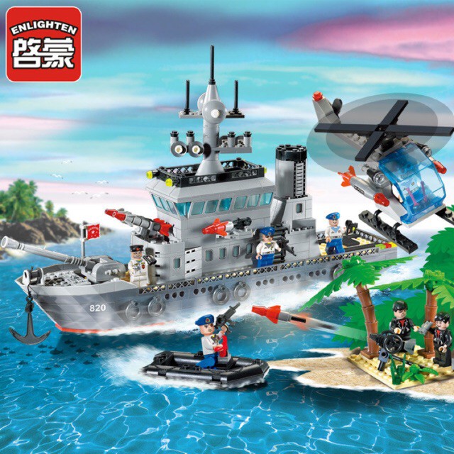 [Giá cực sốc] - Đồ chơi  Lego Military Army 820 tàu tên lửa đánh chiếm đảo