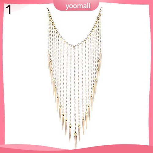 Vòng cổ Dài Đính Đinh Tán Tua Rua Phong Cách Punk Thời Trang Dành Cho Nữ