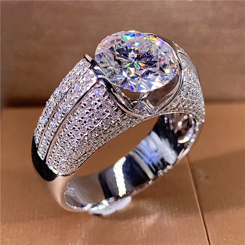 Nhẫn Bạc 925 Đính Đá Sapphire Trắng Sang Trọng Thời Trang