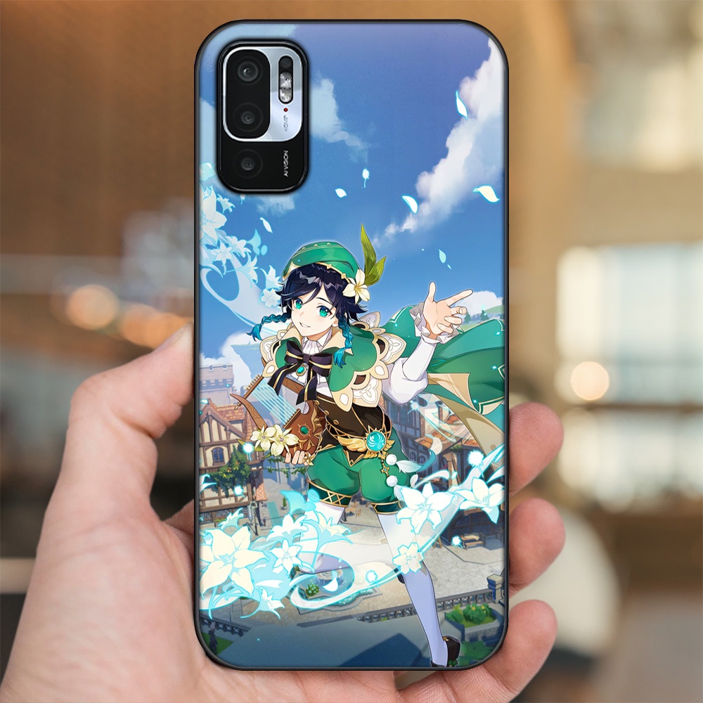 Ốp lưng Xiaomi Redmi Note 10 5G viền đen in hình Venti Genshin Impact