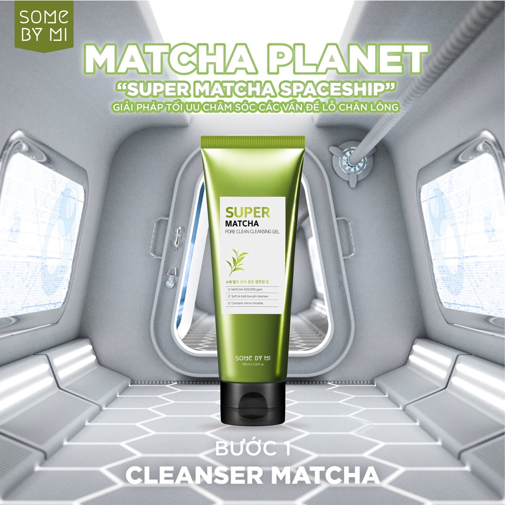 Combo Giúp Se Khít Lỗ Chân Lông Some By Mi Super Matcha Pore ( Sửa rửa mặt 100ml + Mặt nạ đất sét 100g)