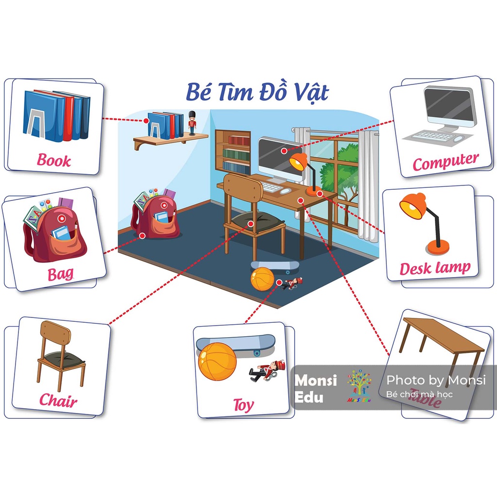 [ SALE ] Học Liệu Dính Dán Tổng Hợp 18 Chủ Đề - Học Liệu Dính Dán Montessori - Matching Book