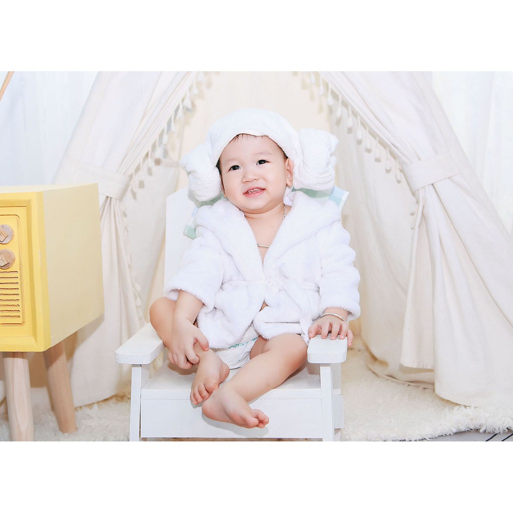 Áo choàng tắm + Khăn + (Kèm ảnh thật shop chụp) | BigBuy360 - bigbuy360.vn