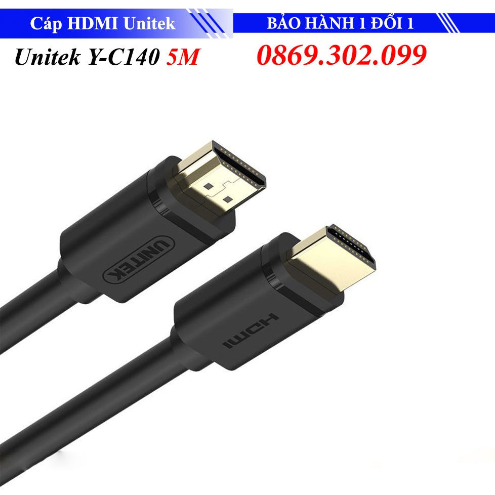 Dây HDMI Unitek Y-C140 dài 5m có 2 đầu đực