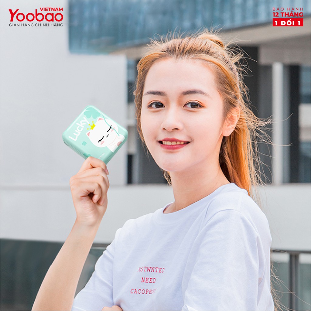 Sạc dự phòng mini 10000mAh Yoobao YB-6024 Trang bị đèn LED chiếu sáng - Hàng chính hãng - Bảo hành 12 tháng