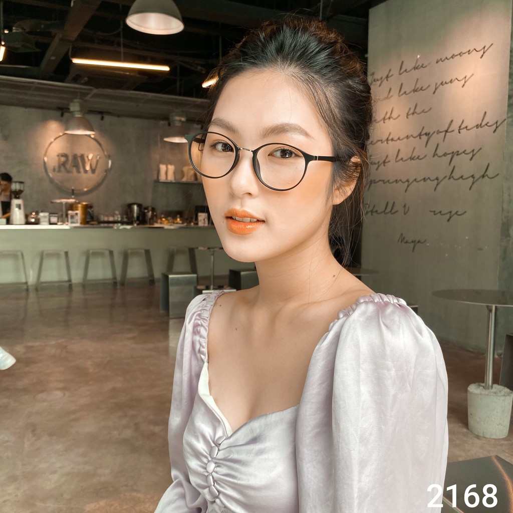 Gọng kính cận nhựa mảnh mắt kính tròn nhiều màu Lilyeyewear 2168