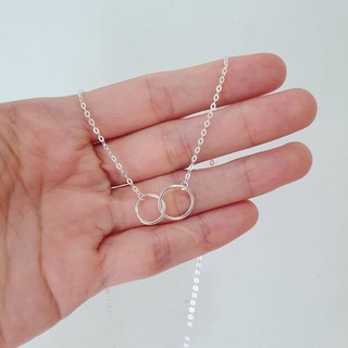 Dây chuyền bạc hai vòng tròn lồng nhau