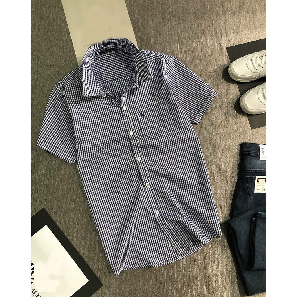 Áo sơ mi ngắn tay thiết kế caro cao cấp thời trang nam Liyor - TASM3022 | BigBuy360 - bigbuy360.vn