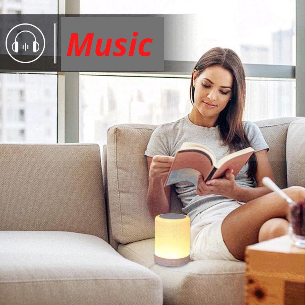 Đèn ngủ cảm ứng 7 màu tích hợp loa bluetooth, trang trí phòng ngủ