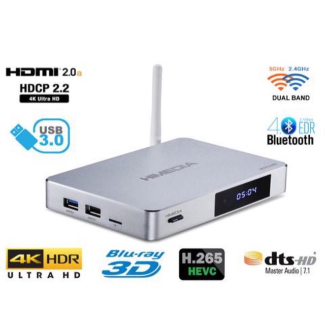 Đầu Android  Box TV Himedia 4K Q5 Pro Ram 2GB Bao hành chinh hãng den tháng 12/2022