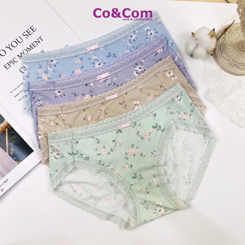 Quần Lót Nữ Viền Ren Co&Com Chất Liệu Modal Lụa Băng Mềm Mát Thông Thoáng Thấm Hút Kháng Khuẩn NO46622