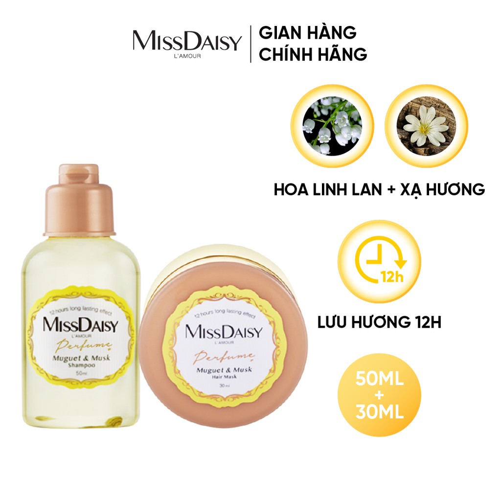 Bộ Chăm Sóc Tóc Mini Hương Nước Hoa MISSDAISY Chiết Xuất Hoa Linh Lan & Xạ Hương