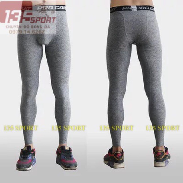 Quần legging giữ nhiệt nam Pro Combat xám lông chuột (Hàng Loại 1)