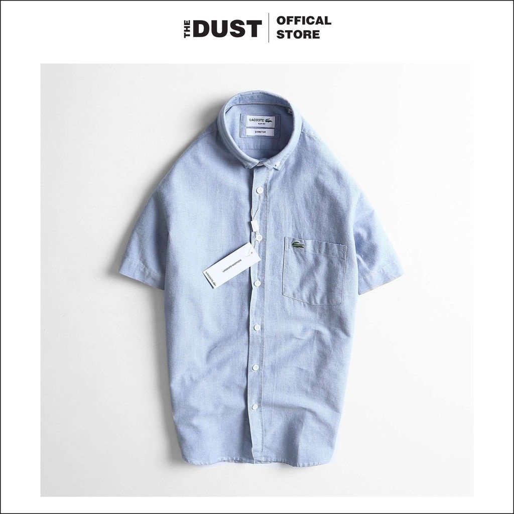 Áo sơ mi nam ngắn tay trơn basic LCT, form slimfit, vải oxford cao cấp, thoáng mát thấm hút mồ hôi