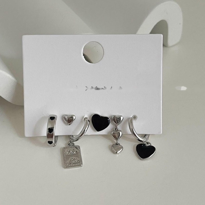 Bộ Khuyên Tai Hình Trái Tim Phong Cách Hàn Quốc Thời Trang Cho Nữ