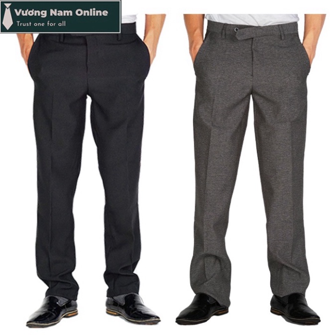 Quần tâynam trung niên công sở ống đứng đẹp vải không phai, quần tây tâynam đen FF30E