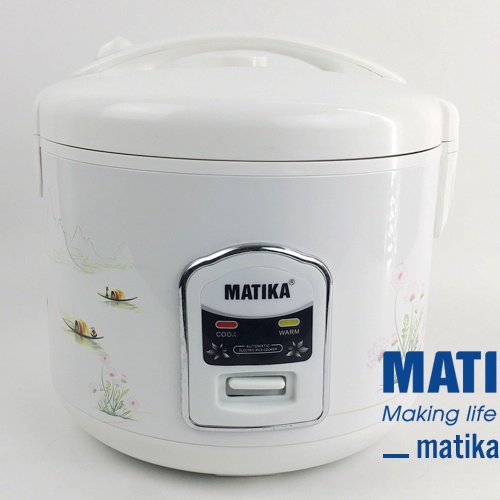Nồi cơm điện 1.8L Matika MTK-RC1812 lòng nồi phủ men chống dính, cho gia đình 3 - 5 người ăn