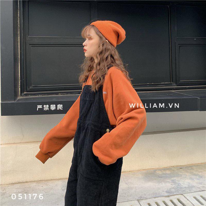 Quần yếm nhung gân 6180 - ĐEN (051176) | BigBuy360 - bigbuy360.vn