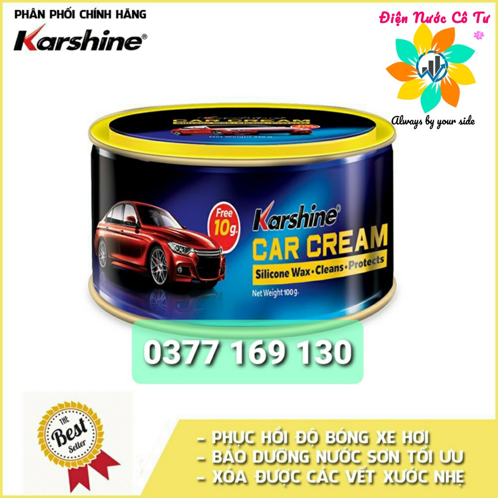Kem đánh bóng cà na đánh bóng sơn xe ô tô Car Cream Karshine 220g Made in Thái Lan