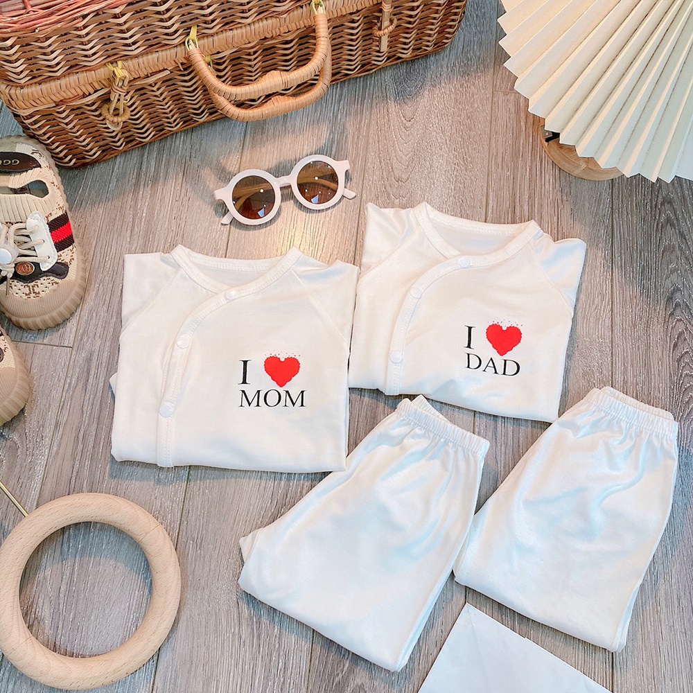 Bộ dài tay cúc giữa cho bé trai, bé gái chất liệu thun lạnh, thoáng mát, thấm hút mồ hôi tốt (KW01)