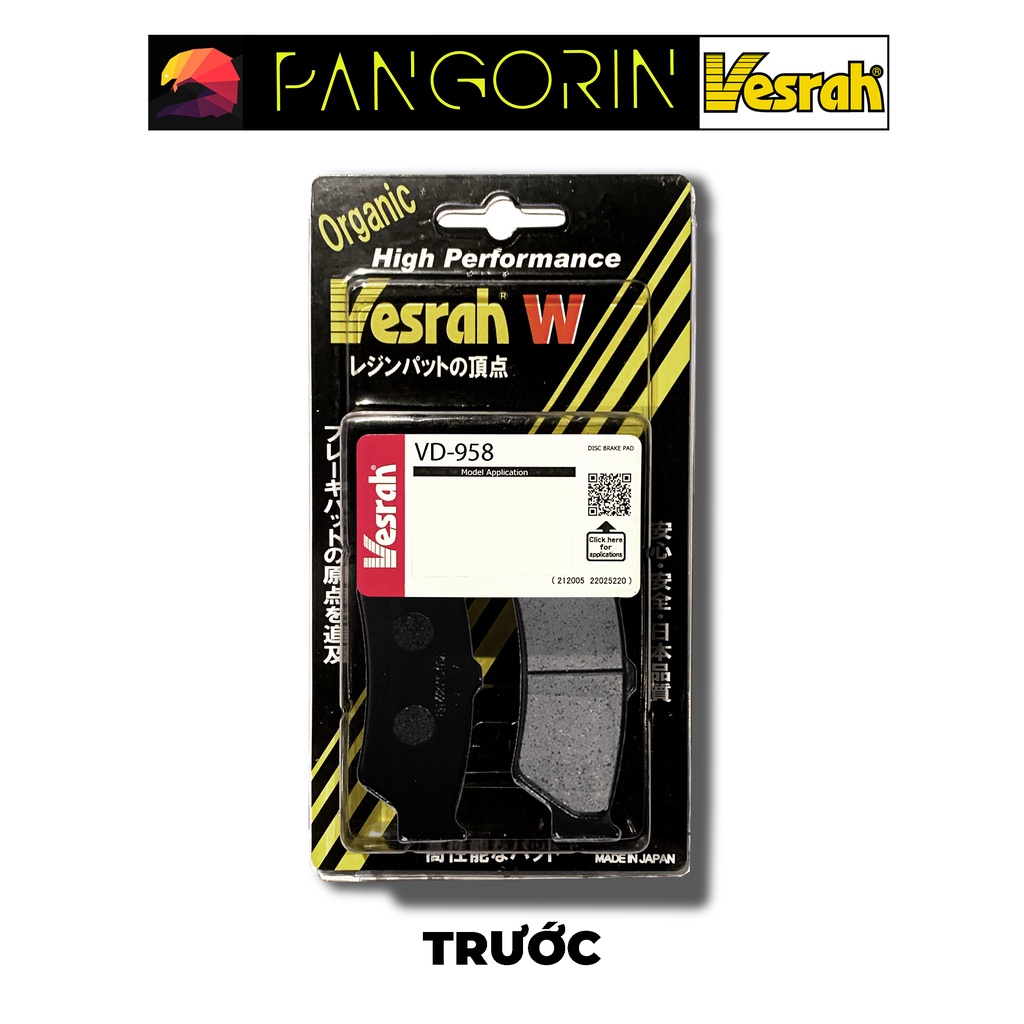 Vesrah - Bố thắng Má Phanh cho xe phân khối lớn mô tô Royal Enfield: Interceptor 650 bán kim loại Resin