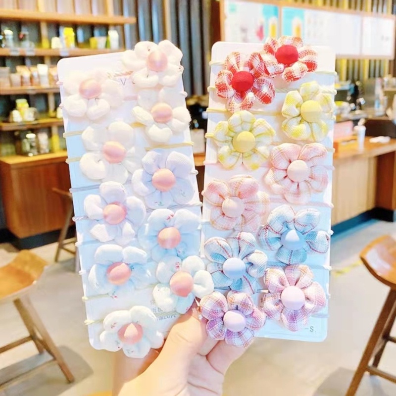 Dây Buộc Tóc Cao Su Bọc Vải Họa Tiết Hoa Đơn Giản Thời Trang Hàn Quốc Dễ Phối Đồ