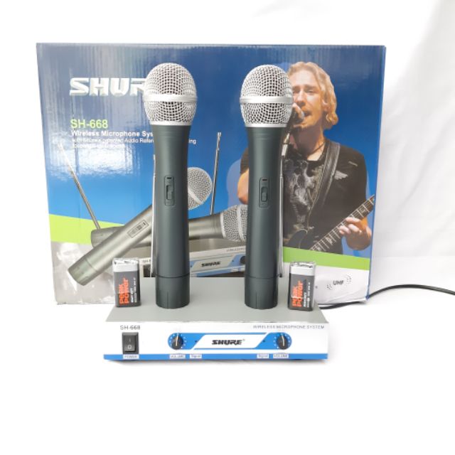 Micro không dây karaoke gia đình. Đôi 2 mic cầm tay