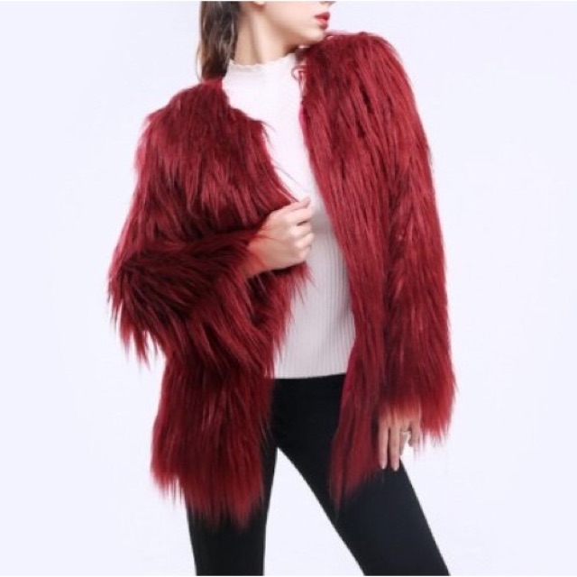 Áo lông vũ nhân tạo dáng dài